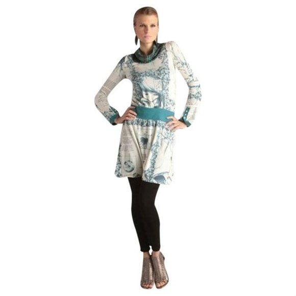 Nuvula Dresses & Skirts - Nuvula Teal Blue Anime Graphic Jersey Dress